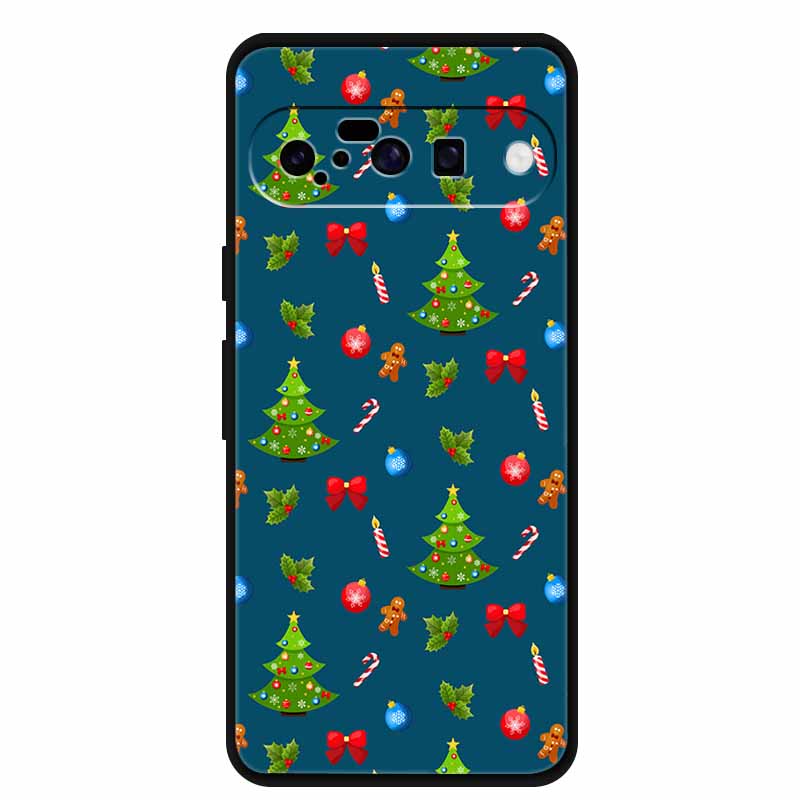 Christmas Phone Cases For Google Pixel 10 Case Silicone Soft Black Cover Christmas Tree for Pixel 10 Pro / 10 Pro XL Back Cover