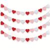 60-Piece Valentine's Day Heart Garland Felt Banner Heart-Shaped Door Curtain Hanging Decoration Wedding Room Decoration Party