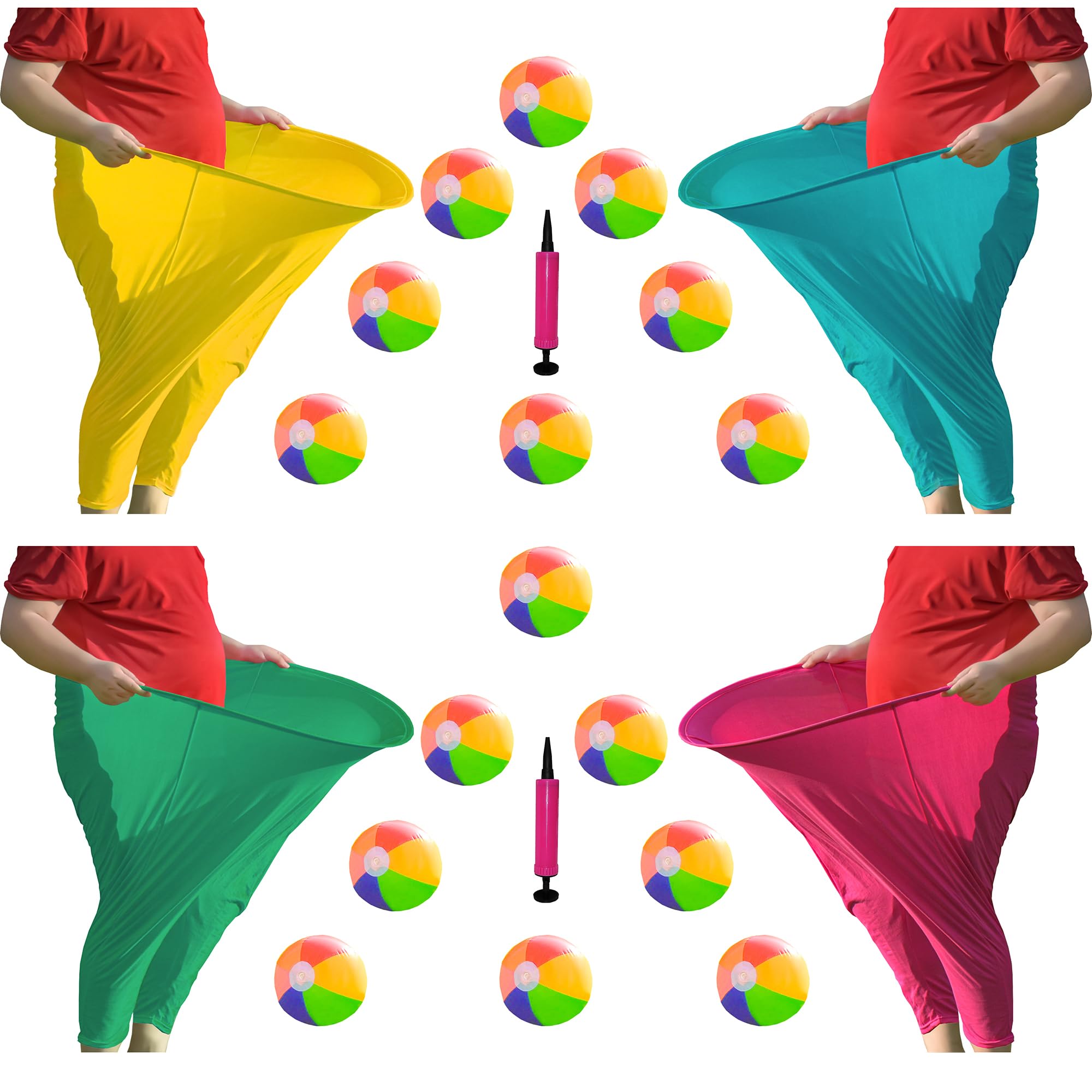 

Игра во дворе «Бабушкины трусы» - Веселая эстафета с надувным мячом и гигантскими эластичными штанами, мячи и насос, командная эстафета, набор для вечеринки на семейном воссоединении One size разноцветный