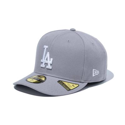 New Era MLB 59FIFTY LA Size 7 Los Dod Gray Size 25J Pre-Curved Cap, Gray, 7/8, PC5950, White,