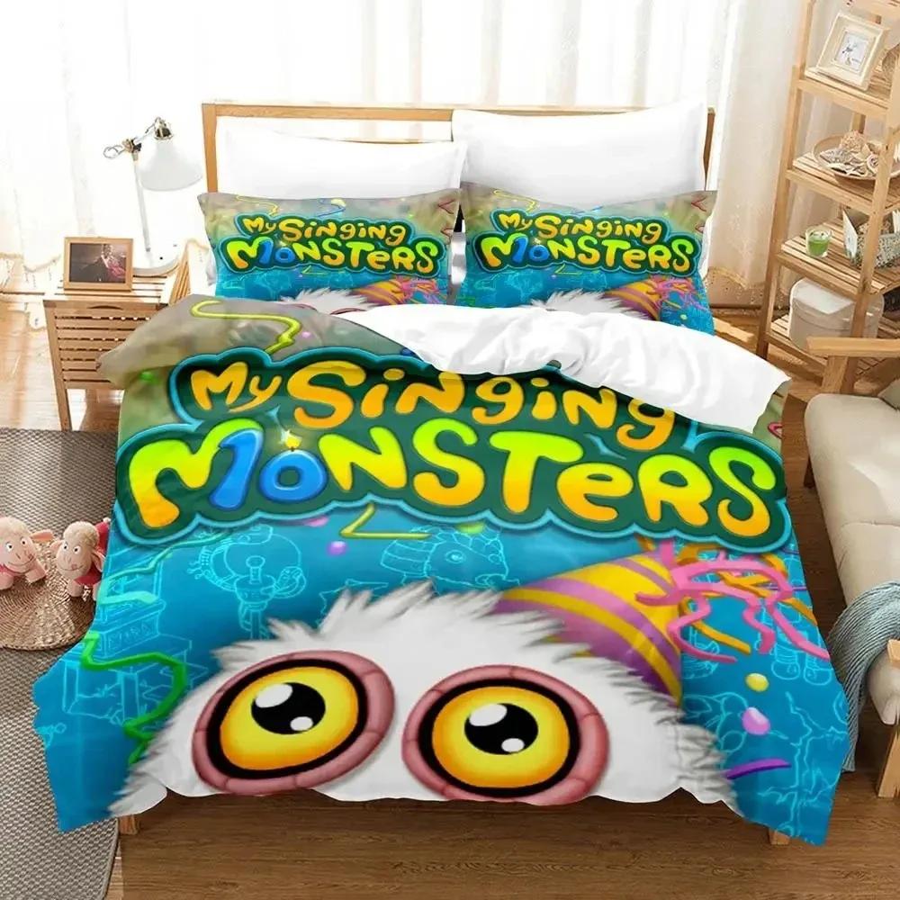 My Singing Monsters Anime Comfortable Duvet Quilt Cover Pillowcase Bedding Set Children Bedroom Decoration Home Textile
