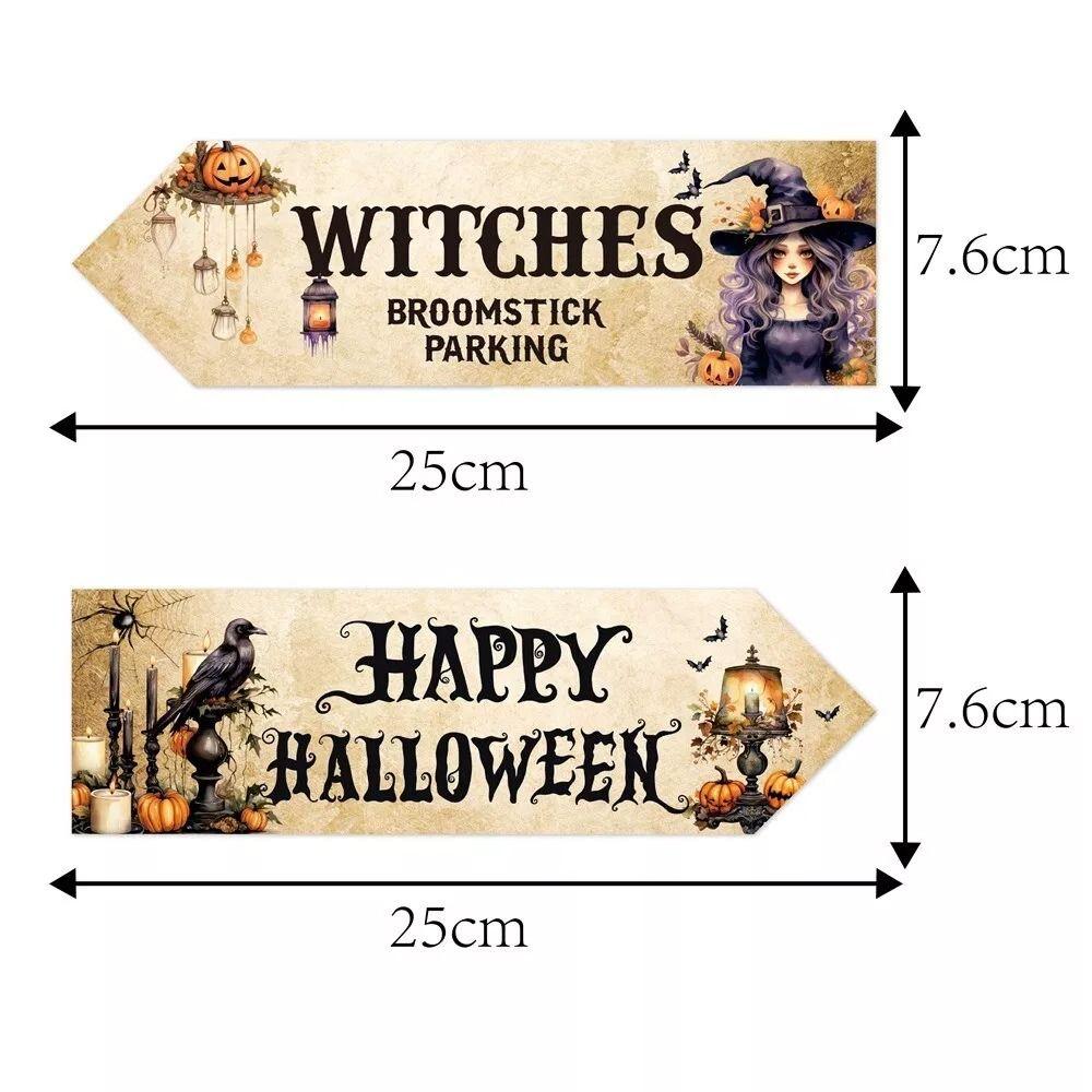 New Party Decoration Halloween Road Sign with Viscose Garden Decoration Welcome Sign Realistic Paper Party Road Sign