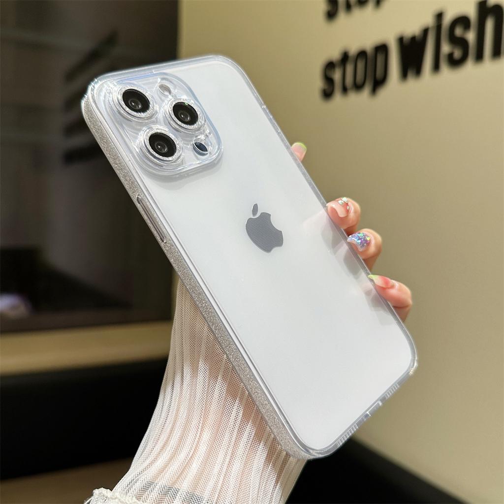 Husa transparentă cu sclipici este potrivită pentru Apple 16promax, iar husa simplă pentru iPhone14Plus este rezistentă la șocuri.
