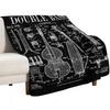 Double Bass Player Bassist Musical Instrument Vintage Patent Throw Blanket Cozy Sofa Blanket for TV Watching Napping