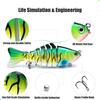 5 PCS Multi Jointed Swimbaits Fishing Lures for Bass Trout Perch Slow Sinking Lifelike Fishing Lure Kit Swimming Lures Freshwater Saltwater