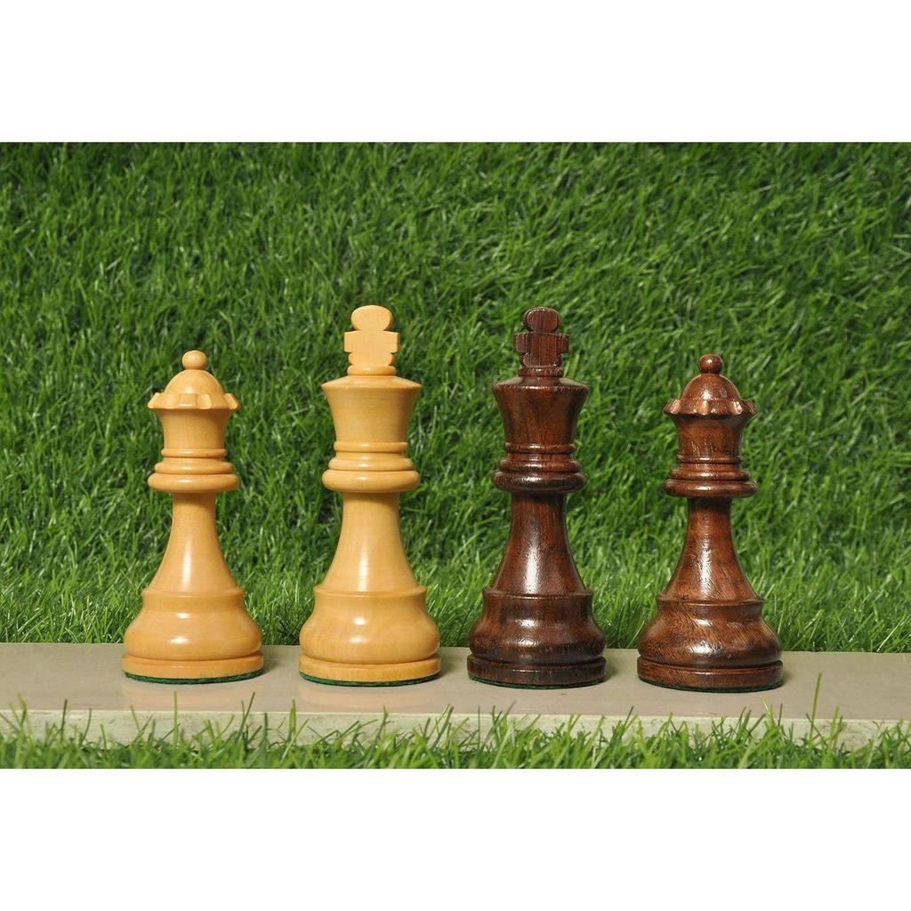Wooden Chess Pieces Only 32 Chessmen and 2 Extra Queens Made of Boxwood and Rosewood for Tournament and Professional Players.