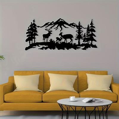 Decor de perete din metal Semne de cerb sau urs tăiate cu laser pentru decorarea cabinei Decor de vânătoare