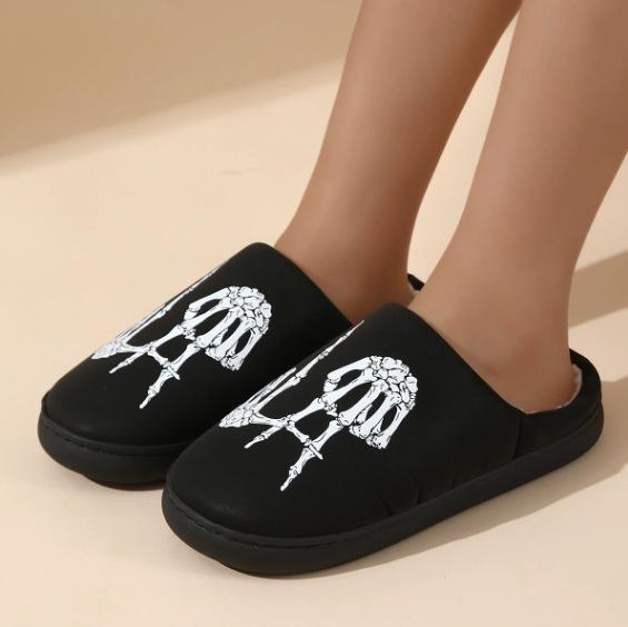 Fashion House Fuzzy Slipper Men Male Ghost Face Blue Evil Eye Home Shoes Plush Winter Warm Indoor Floor Non Slip Women Female Halloween