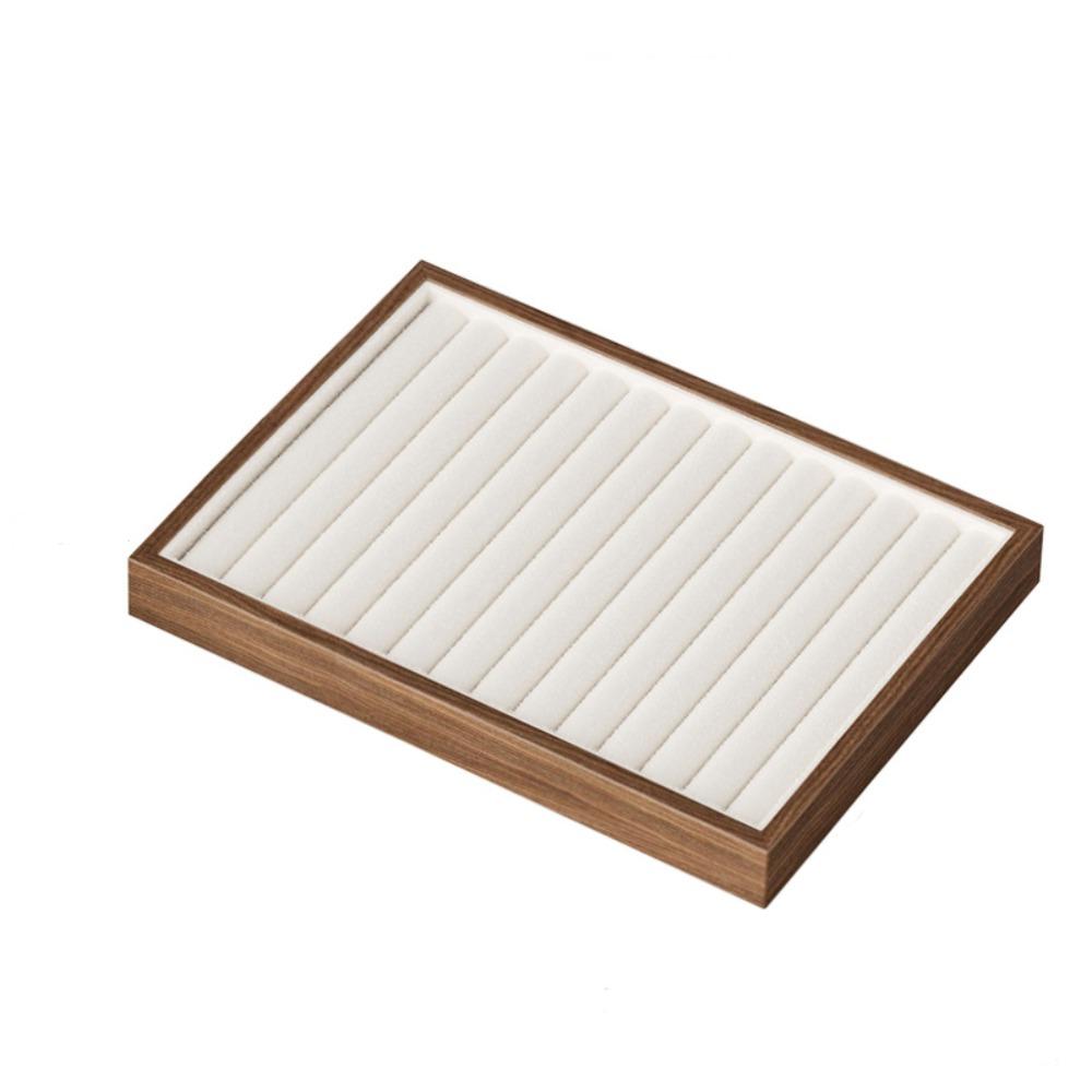 Velvet Ring Earring Holder Exquisite Jewelry Display Tray Multipurpose Wood Rings Tray  Desk