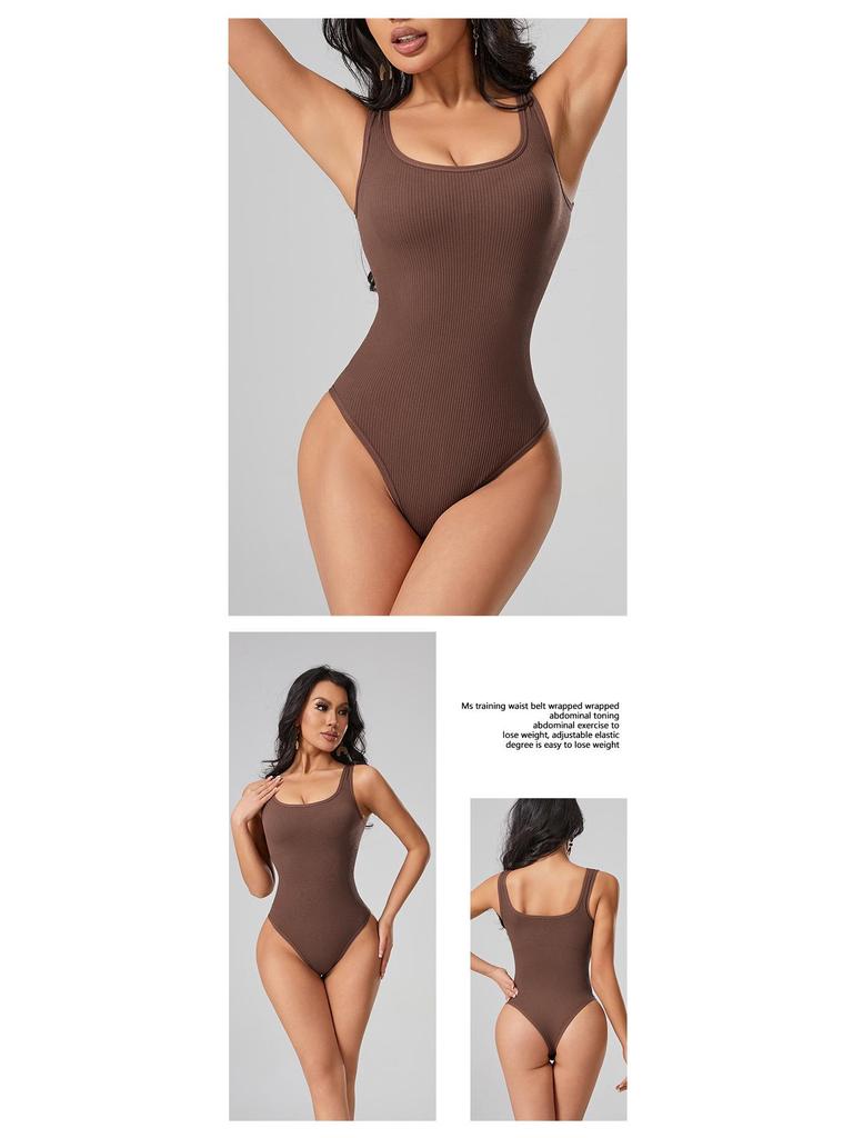 Seamless Yoga Jumpsuit with Shoulder Straps - Body Shaping Suit