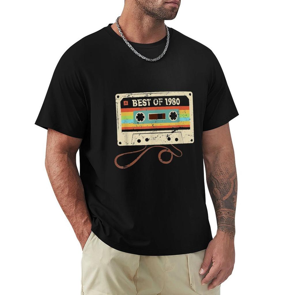 Best of 1980 Vintage 40th Birthday Gift Mixtape Unisex Unisex TShirt Relaxed Fit Casual Short Sleeve Top
