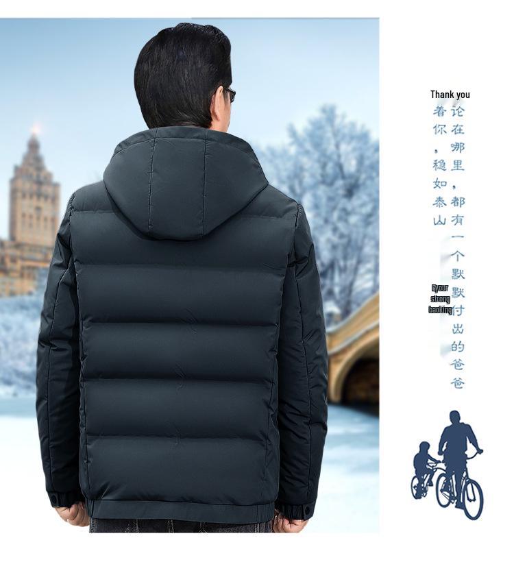 Men's Mid-Length Down Cotton Winter Coat for Dad and Grandpa