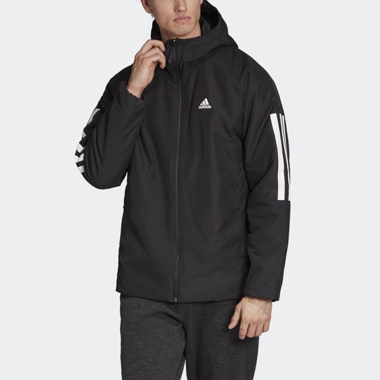 Adidas BTS 3S Hooded Jacket Outdoor Sports Winter Men Jackets Black DZ1403