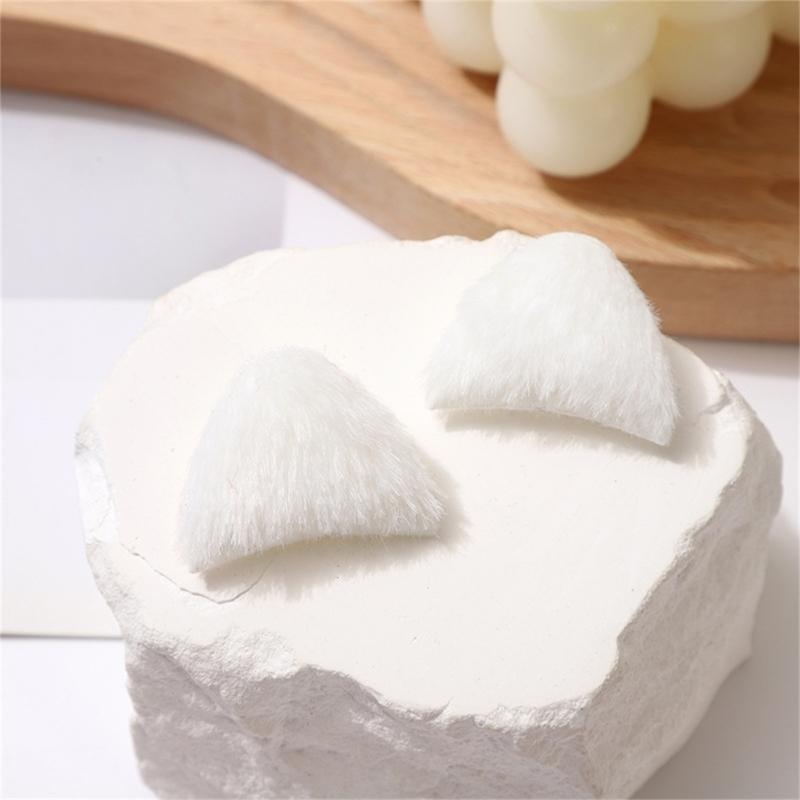 10Pcs Furry Kitten Ears Charm Sewing Plush Ears Appliques Assorted Color for Hair Accessories Clothing Embellishments