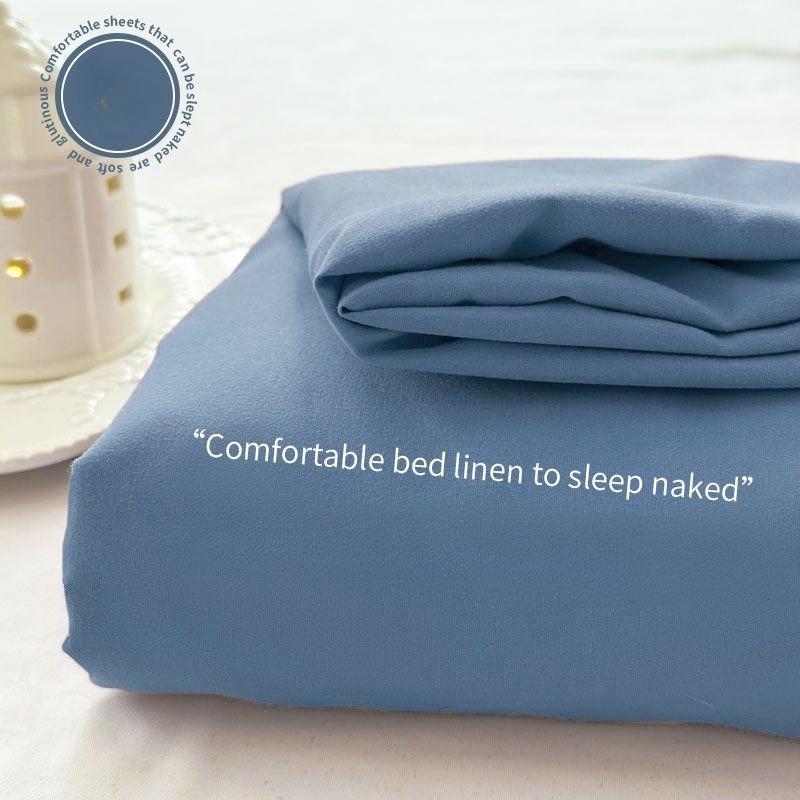 Minimalist Solid Color Brushed Warm Bed Sheet For Single Double Student Dormitory Bed