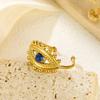 Retro Magic Eye Stainless Steel Stone Ring - Non-Fading European & American Luxury Fashion