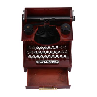 M-Modern-Home Retro Vintage Typewriter Music Box For Home Room Office Mechanical Decoration Kids Retro Music Box