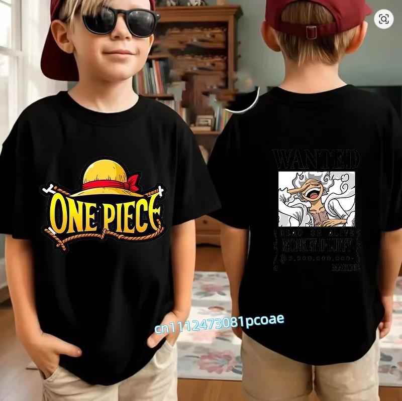 Boys Girls T Shirt Summer Kids Anime TShirt Zoro Nami Chopper Cute Clothes Cartoon Tees Birthday Gifts Tops