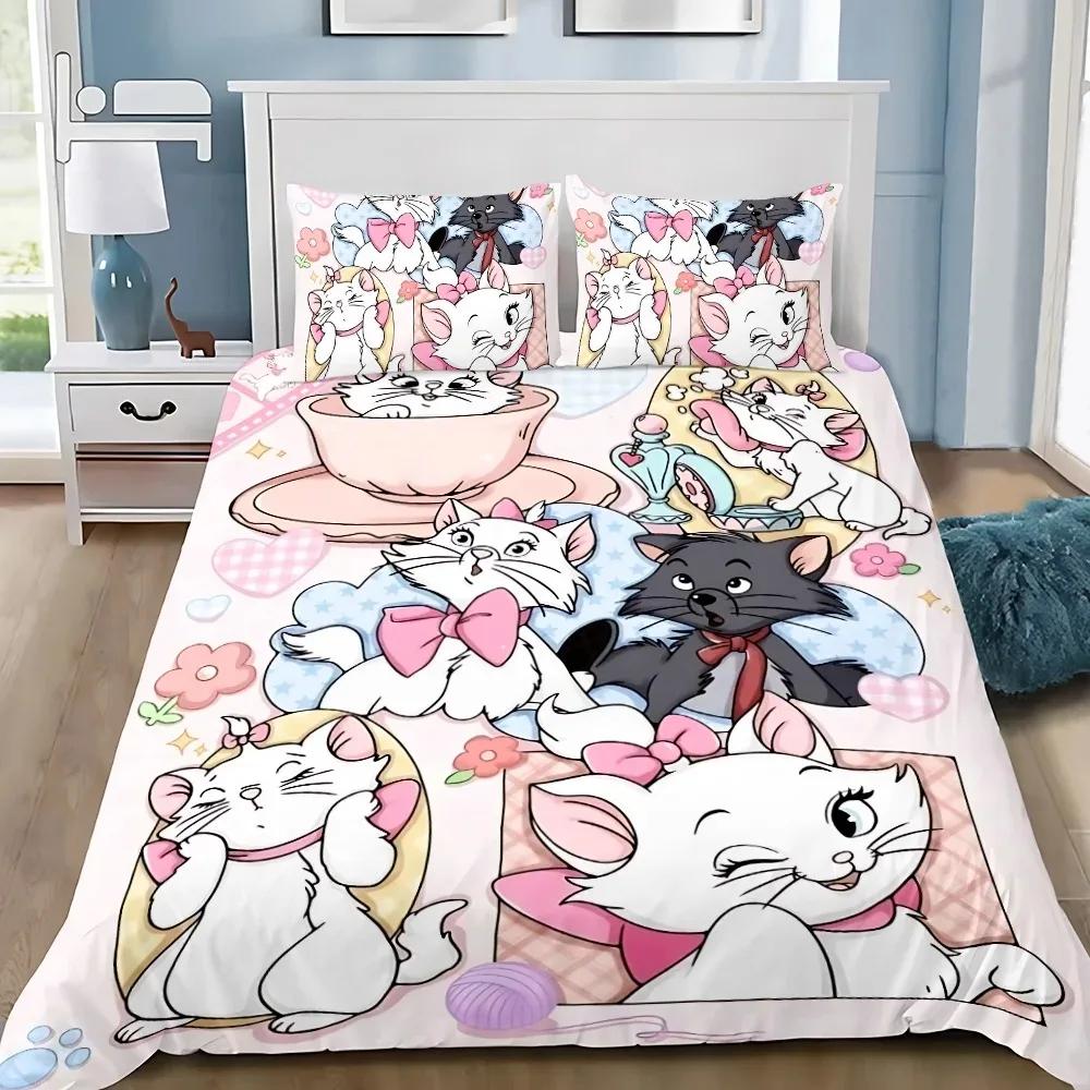 Mary Cat Duvet Cover pillowcase BeddingBoyGirl BedroomDecoration ChildrenGift Single Double Largebed SizeZip Duvet Cover