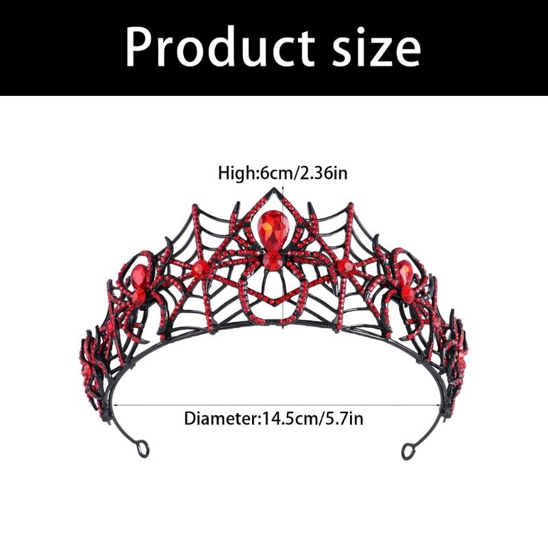Gotisches Netz-Haarschmuck für Halloween-Kostüme, Funkelndes Strass-Haarreif für Partys, Cosplay, Feiertagskleidung und Fotos