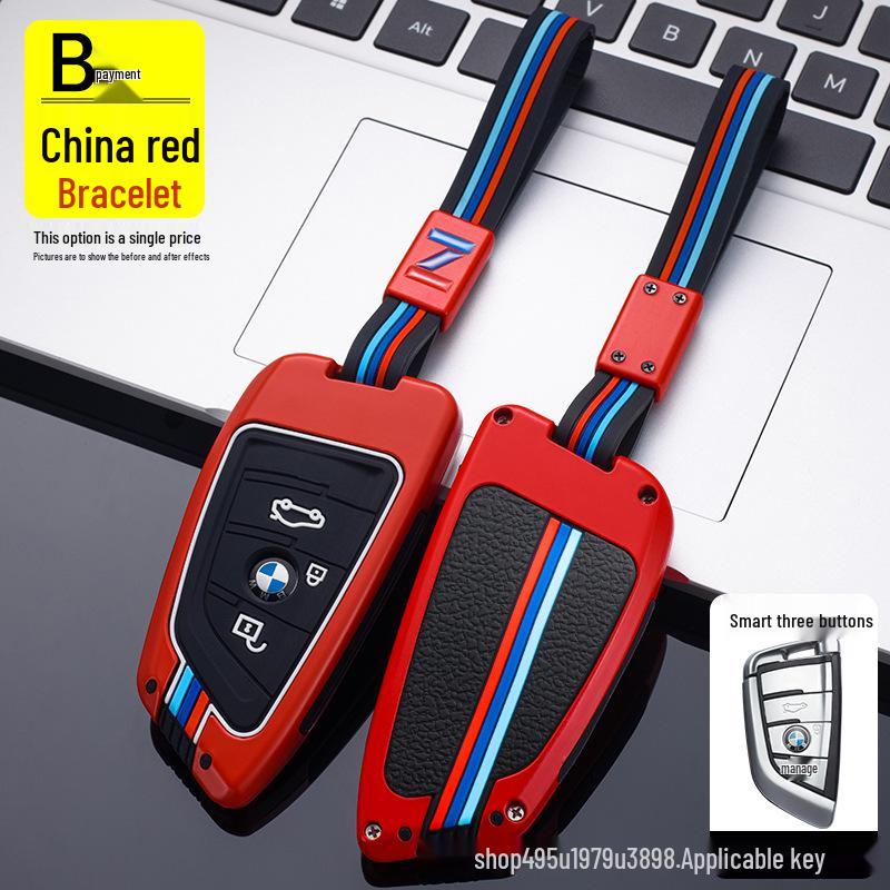 BMW Series Key Case for Women: Fits 3, 5, 7 Series, X3-X6 with Blade, 320Li; Fashionable Key Bag with Buckle.