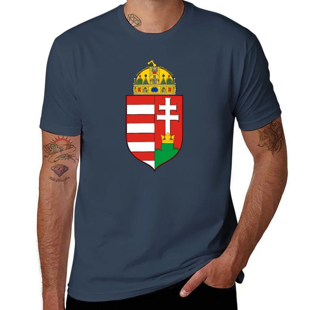 Medieval Coat Of Arms Of Hungary Tshirt Basic Simple Casual Short Sleeve Tee