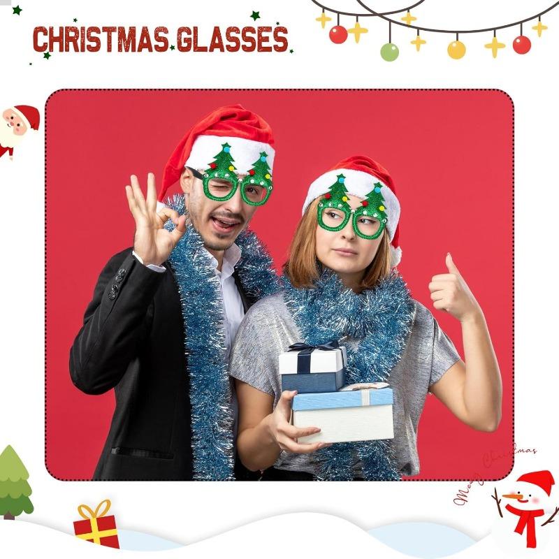 St. Patrick's Day Christmas Glasses, Glitter Party Glasses Frames St. Patrick's Day Ornaments For Photo Booth Props