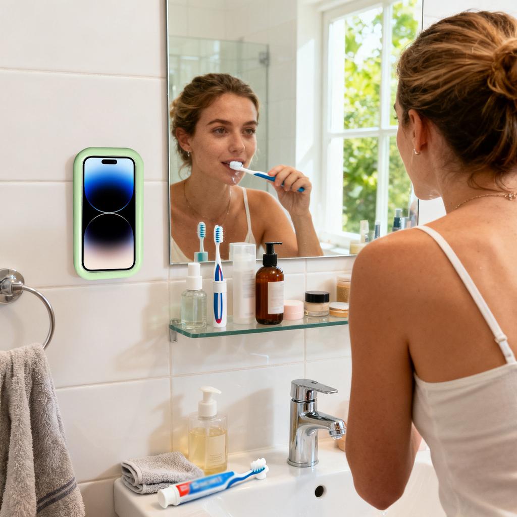 Shower Phone Holder 360° Rotating Wall-Mounted Phone Holder Ideal For Bathrooms, Bathtub Mirrors, And Kitchens A Gift Suitable For Both Men And Women