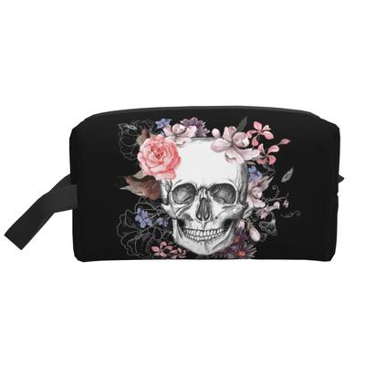 Halloween Skull Toiletry Bag Portable Travel Cosmetic Bags Women Girls Men Makeup Pouch Storage Bags Waterproof with Zipper