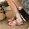Princess On the Run~ French Soft-soled Velvet with Mary Jane Shoes Women's Early Spring Festival Fairy Bow Single Shoes