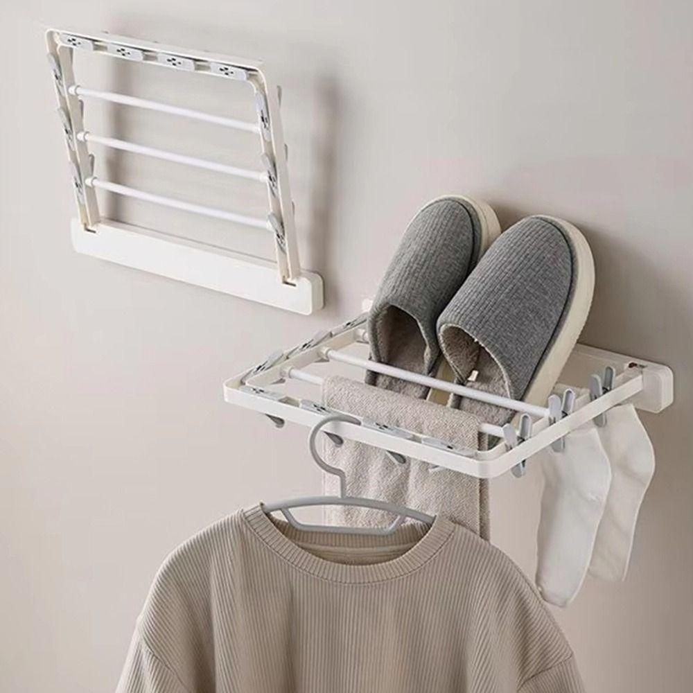 Anti-slip Sock Folding Clothes Dryer Windproof Multi-Clip Drying Rack Folding Drying Rack  Indoor