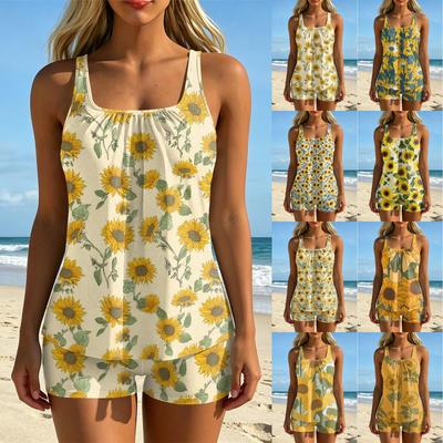 Women's Printed Split Swimsuit Sport Swimsuit Two-Piece Set