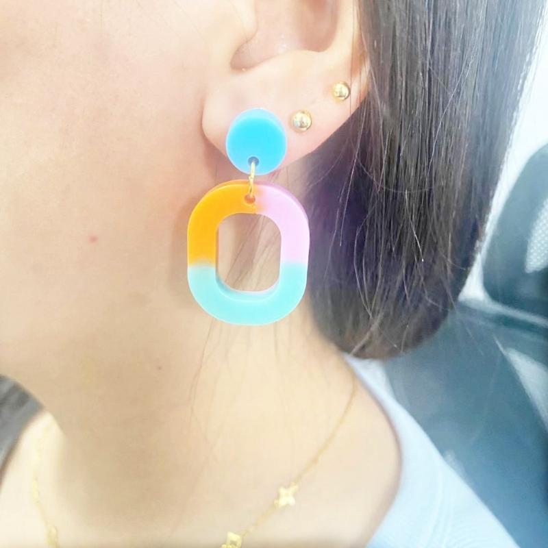 4 Styles Combined Geometry Earrings Silicone Molds Suitable for Epoxy Resin  Crafts Ornament Pendant Keychain Making