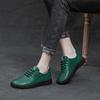 Top layer cowhide sewn bag shoes, soft soled soft top casual shoes for women, easy to wear on one foot, retro mom single shoes