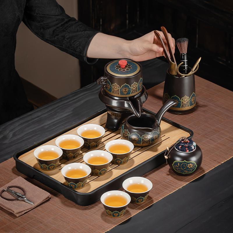 Guyun Kung Fu tea set Household outdoor portable teapot teacup automatic tea set Enterprise opening gift