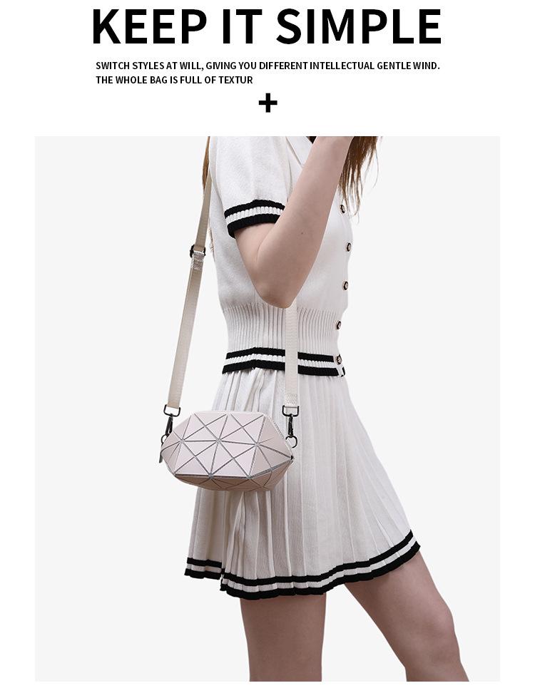 2025 Geometric Diamond Lattice Crossbody Shell Bag with Coin Purse