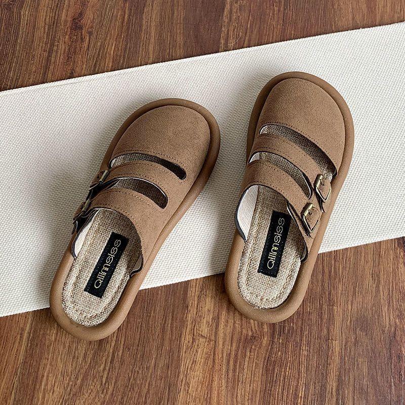 Half Set Summer Half Slipper Women's Outdoor Wear Linen Lazy Soft Sole Spring Summer Outdoor Wear