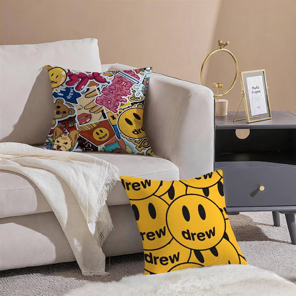 Kreslená houbová hlava Drew House-A Povlak na polštář Hedvábně elegantní Pohodlí Pohovka Postel Neviditelný zip Plážový povlak na polštář