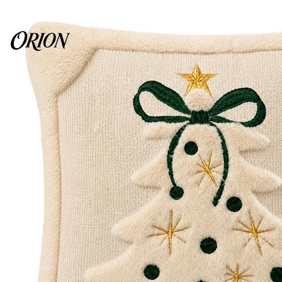 Soft Plush Decorative Cushion Cover Christmas Tree Cover, Embroidered Throw Pillow Holiday Seasonal Home Accents Case for Decor, 18 x Inches Covers