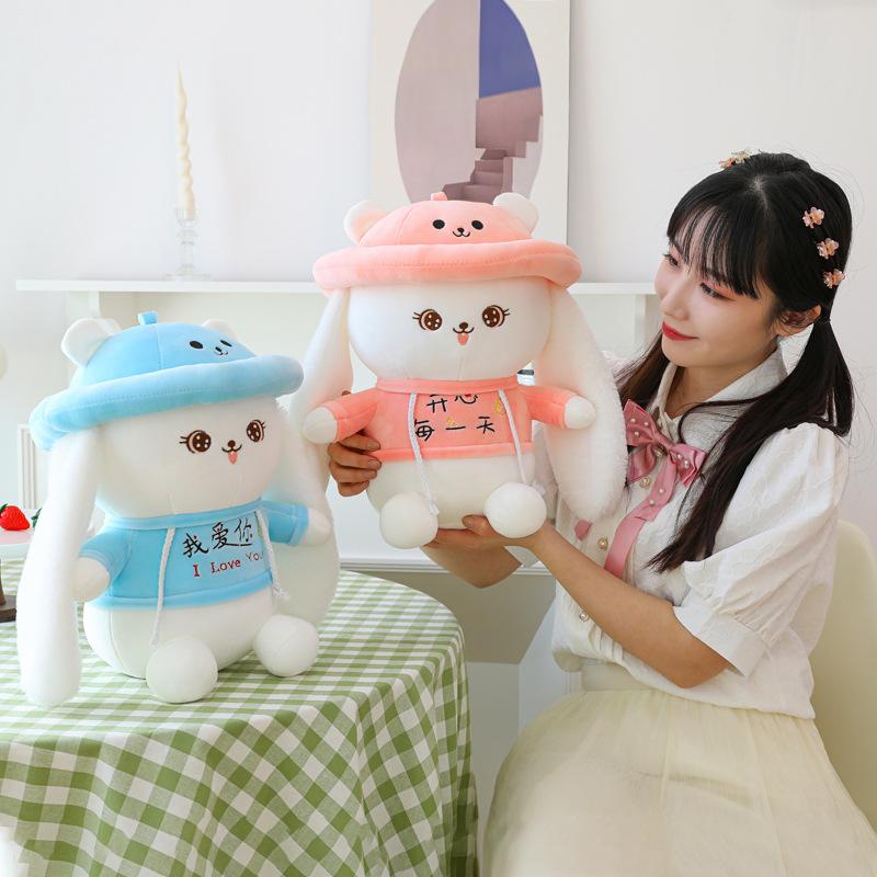 Creative Couple Sagging Ears Rabbit Plush Toys To Give Girlfriend Chinese Valentine's Day Gift Heartwarming Rabbit Pillow Grab Machine Doll Gift
