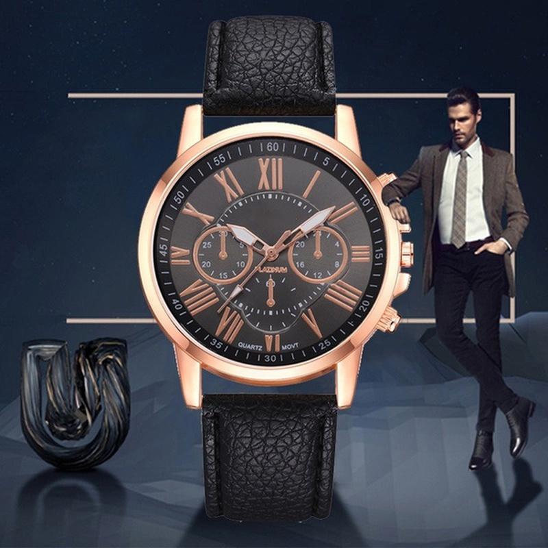 Womens Analog Watch Fashion Quartz Leather Band Roman Dial Casual Business Dress Watch