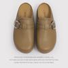 Korean Version Of Niche Platform Lace Boken Shoes Spring Outer Wear Bag Head Half Drag Women'S Belt Buckle Slippers