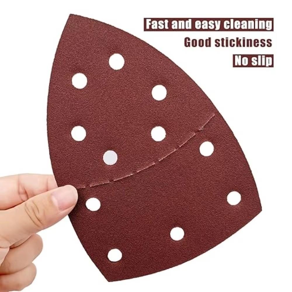 11 Holes Design Triangle Sanding Disc Self Adhesive Backing Abrasive Sanding Discs Woodworking Use
