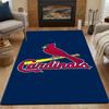 Red Cardinal On Baseball Bat Design Patterned Carpet, Non Slip Mat Suitable for Living Room and Bedroom Sofas