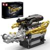 Mould King 10224 V12 Motor Bausteine, 974 Teile, Funktionierendes Automotor Modell, STEM Pädagogisches DIY Ingenieur-Set, Ab 8 Jahren, Geschenk für Kinder und Ad