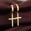 Premium Stainless Steel Hoops Earrings for Women Men With Simple Charms Cross Drop Dangle Design Hypoallergenicy Gothic Jewelry