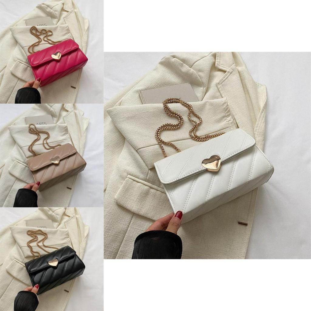 Stilvolle gesteppte PU-Handtasche für Damen in Schwarz, Khaki, Pink und Weiß. Perfekt für den lässigen Chic.