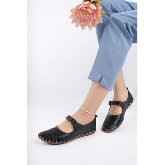 Shoes and Sandals Mostra Padded Thermo Sole Genuine Leather Glazed Women's Leather Casual Shoes