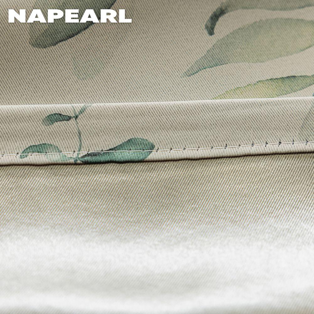 1PC NAPEARL 70-80% Shading Painted Green Plant Printed Blackout Curtains American Pastoral Style Curtain For Bedroom Living Room Home Decor