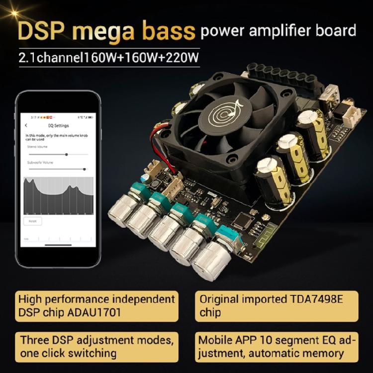 160Wx2+220W Versatile DIY AMP Board Advanced 2.1 Channel Amp Board for Speakers